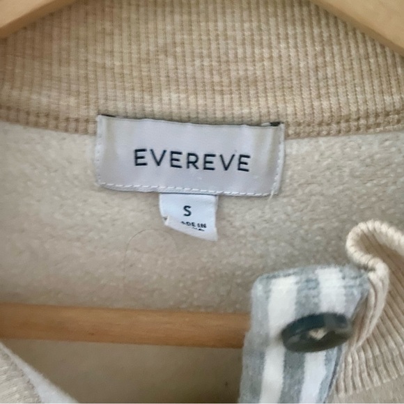 Evereve Taryn Taped Henley Sweatshirt Tan Size Small - Picture 4 of 6